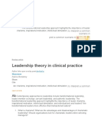 Leadership Theory in Clinical Practice: To Interpret A Common Scenario in Pret A Common Scenario in