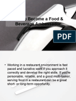 How To Become A Food & Beverage Ambassadres - or