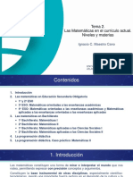 Tema 2. Las Matemáticas en El Currículo Actual. Niveles y Materias