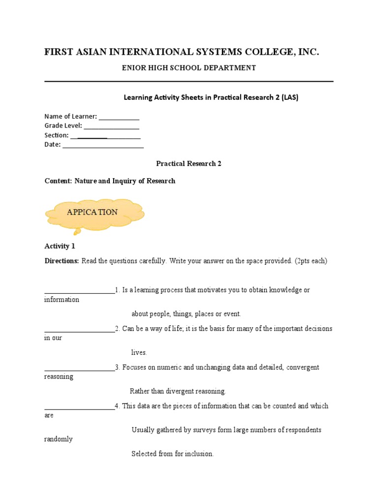 Senior High Research Guide | PDF | Learning | Dependent And Independent ...