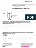 Chemical Reactions and Equations Worksheet