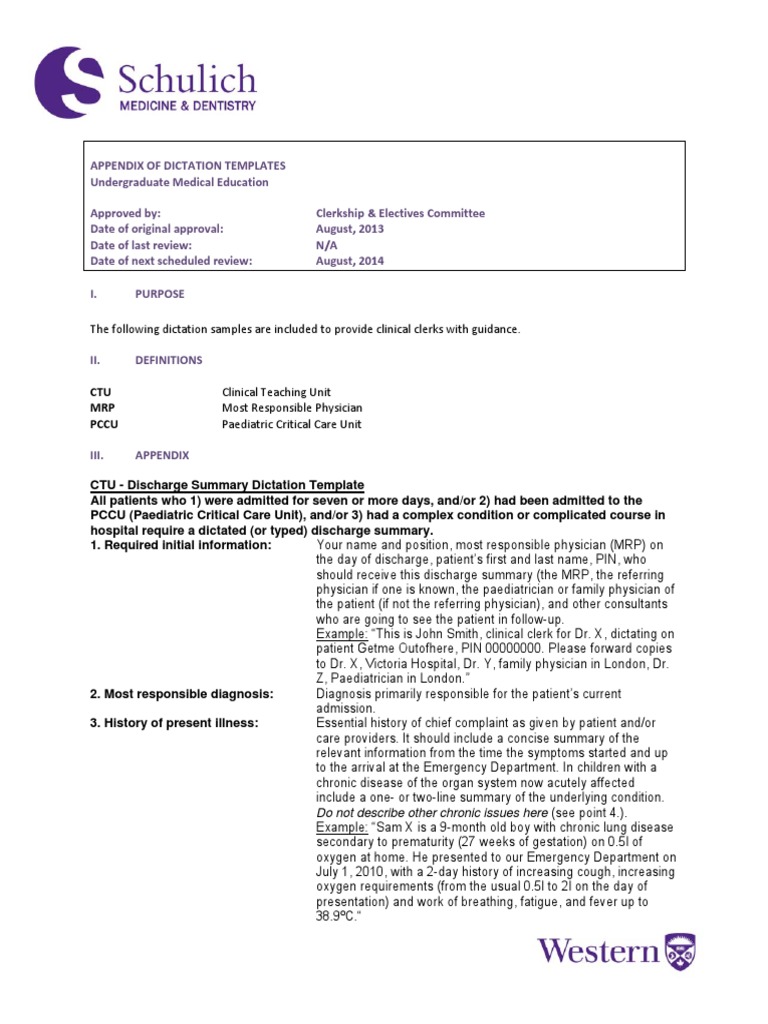 Clinical Dictation Templates Guide | PDF | Psychiatry | Diagnostic And ...