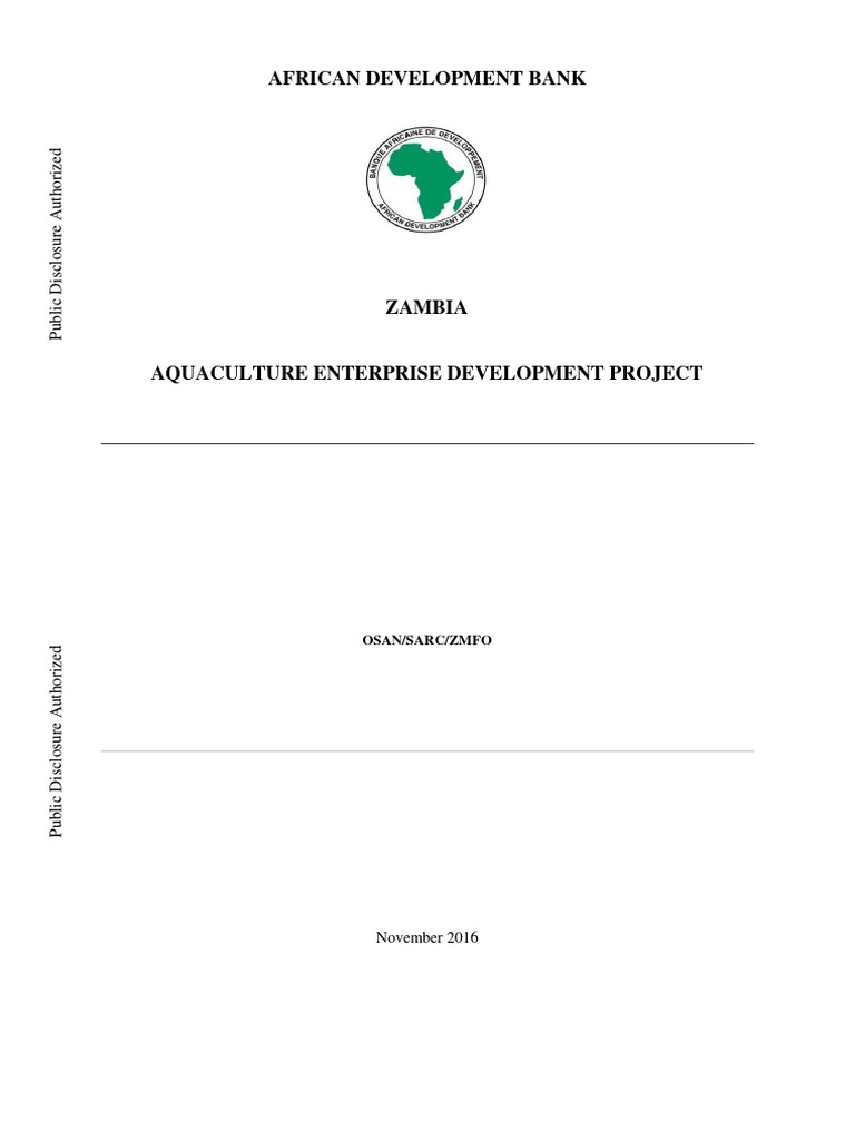 Zambia Aquaculture Development Project | PDF | Aquaculture | Sustainability