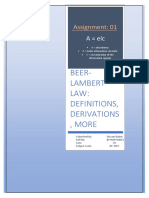 Beer Lambert Law - Assignment - PDF - Full Derivation Explained