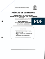 Faculty of Commerce: Department of Accounting Financial Accounting For Busin ACC105