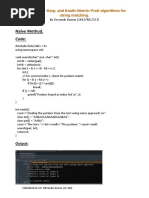 Naïve Method. Code:: Naive, Rabin-Karp, and Knuth-Morris-Pratt Algorithms For String Matching