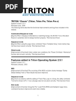 TRITON "Classic" (Triton, Triton Pro, Triton Pro-X) : Features Added in Triton Operating System 2.5.1