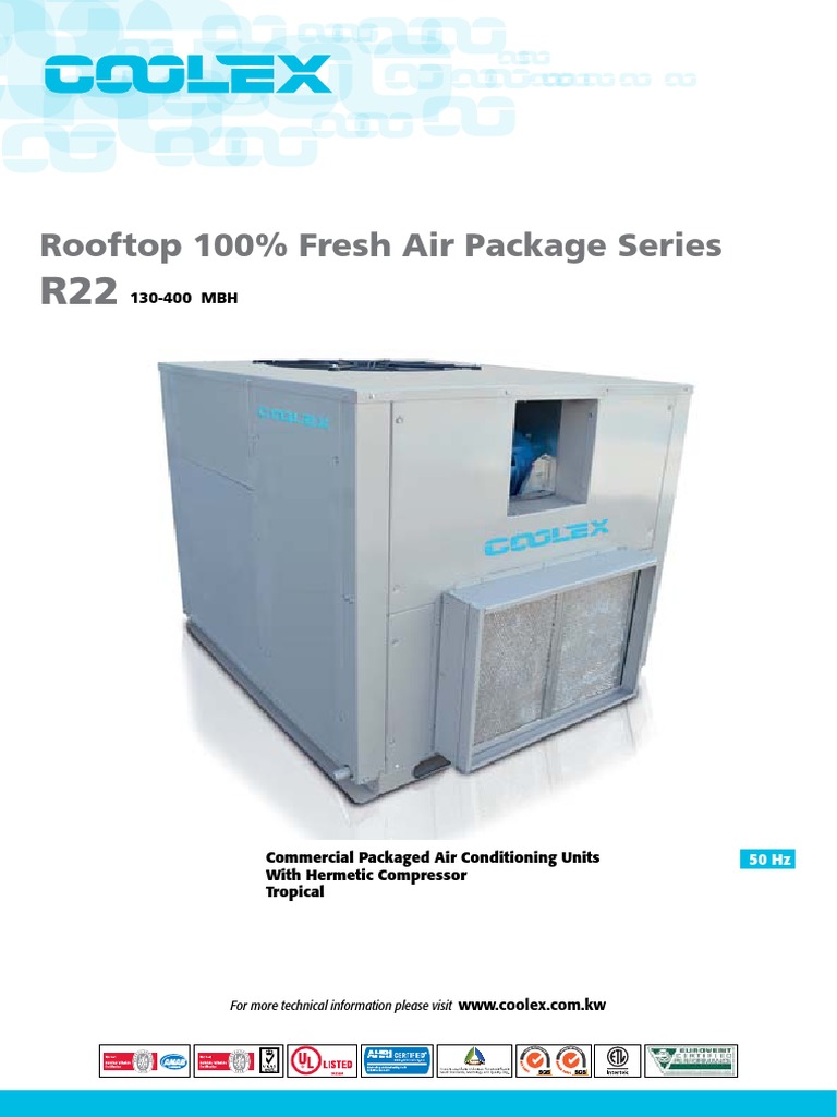 Coolex 100% Fresh Air Package Units | PDF | Thermostat | Building ...