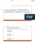 Mathematical, Trigonometric and Random Number Functions