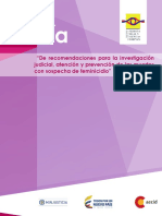 Guía de Recomendaciones Para La Investigación Judicial, Atención y Prevención de Las Muertes Con Sospecha de Feminicidio