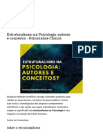 Estruturalismo Na Psicologia - Autores e Conceitos - Psicanálise Clínica