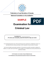 Examination For Criminal Law: Sample