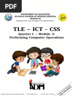 Tle - Ict - CSS: Quarter 1 - Module 5: Performing Computer Operations