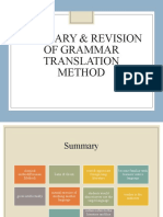 Summary & Revision of Grammar Translation Method
