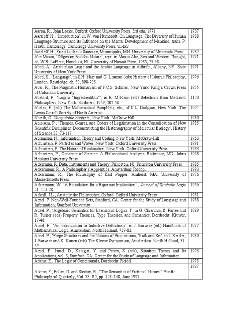 Academic Bibliography for Scholars | PDF | Epistemology | Mathematical ...