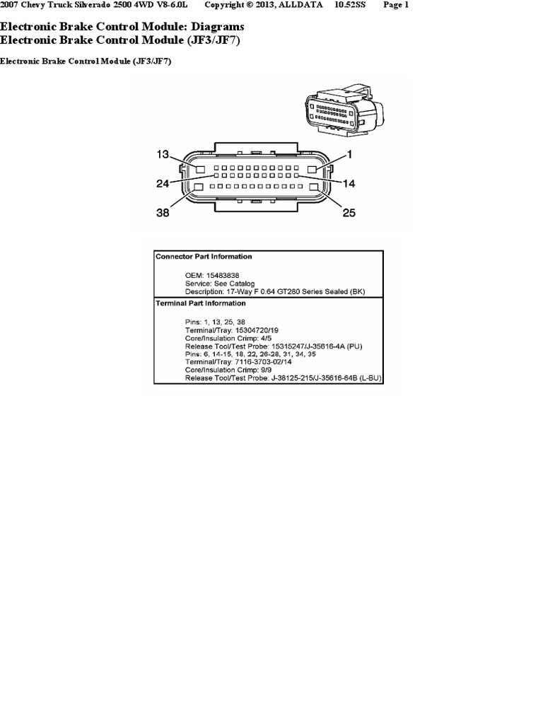 Conector Modulo Abs Jf3 Jf7 Silverado 2007 | PDF