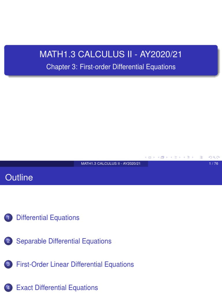 Chapter 3 FirstOrder Differential Equations PDF Equations Differential Equations