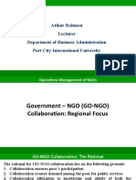 Government - NGO (GO-NGO) Collaboration: Regional Focus - Benefit