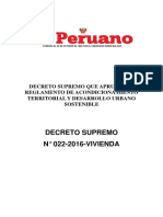 (29) Ds 022 2016 Viviend Reglamento de Acondicionamiento Territorial y Desarrollo Urbano Sostenible