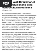 E' morto Jack Hirschman, il poeta rivoluzionario della controcultura americana - la Repubblica