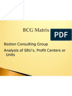 Boston Consulting Group Analysis of SBU's, Profit Centers or Units