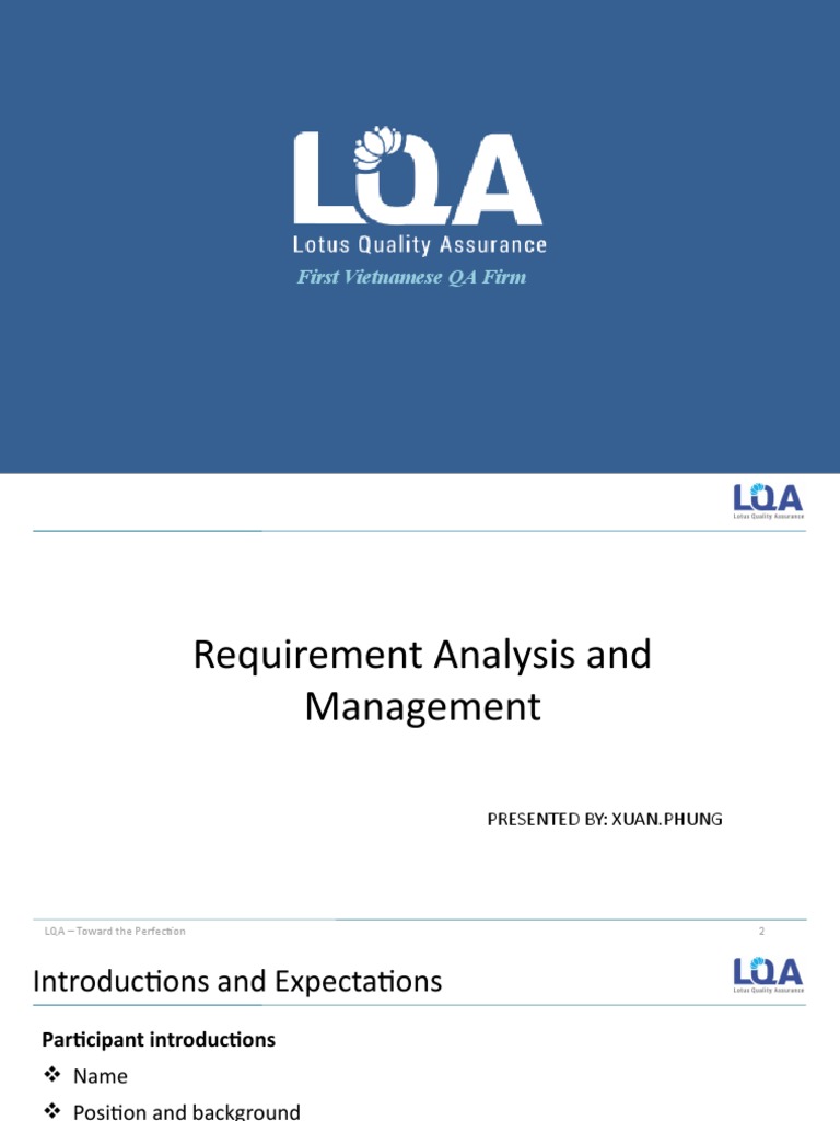 First Vietnamese QA Firm: 1 LQA - Toward The Perfection | PDF | Use ...