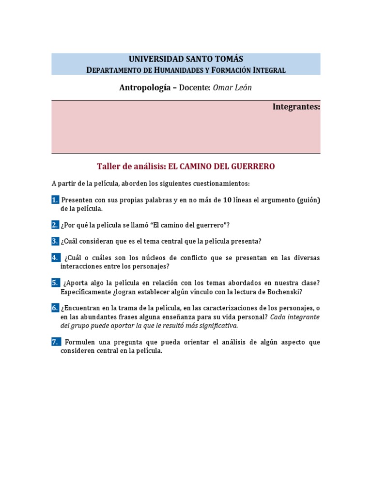 Guía EL CAMINO DEL GUERRERO | PDF