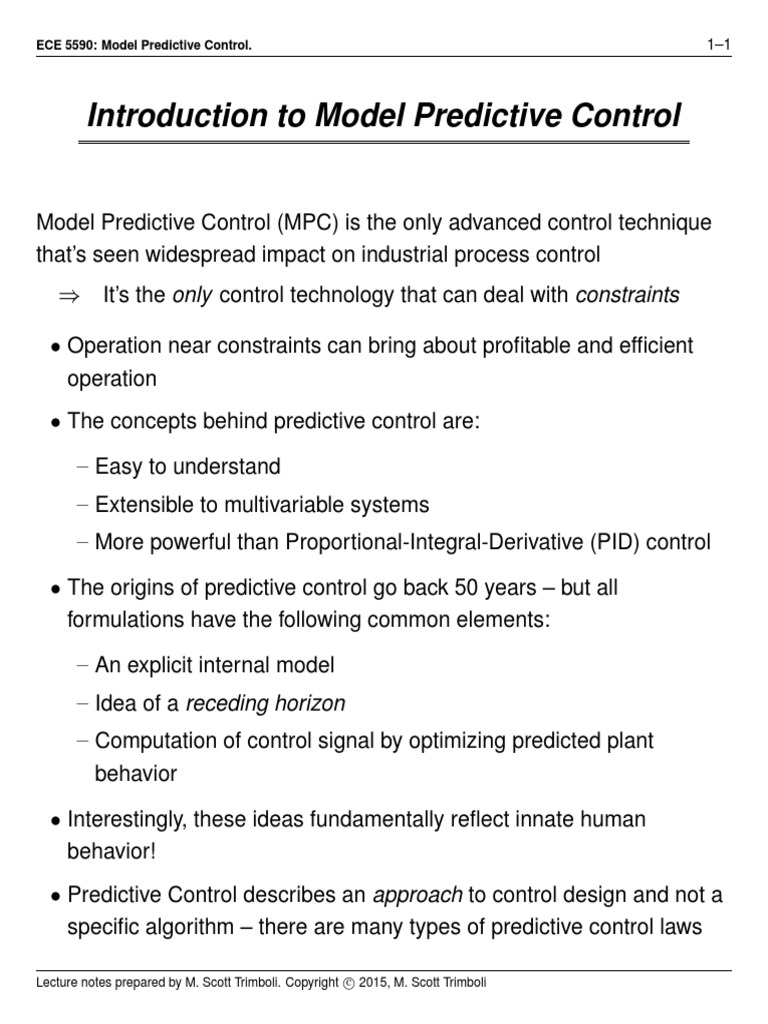 ECE5590 Introduction To MPC | PDF | Cognitive Science | Applied Mathematics