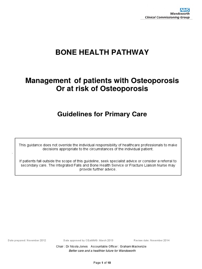 Osteoporosis Management Guidelines 2022 | PDF | Osteoporosis | Bone