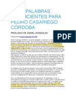 2018 - Unas Palabras Insuficientes para Pedro Casariego Córdoba