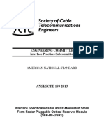 ANSI - SCTE 199 2013 RF-Modulated Small Form Factor Pluggable Optical Receiver Interface Specification