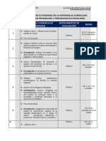 Cronograma de Actividades de Programas de Promoción y Prevención en Psicología