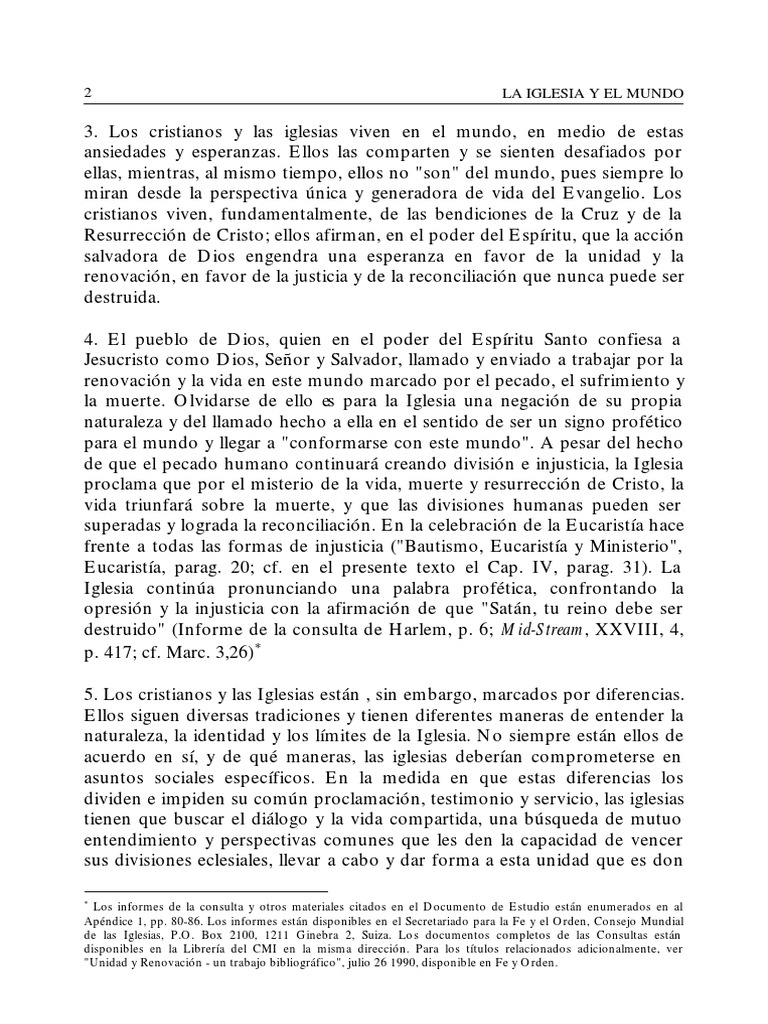 Iglesia y su Rol en el Mundo Actual | PDF | eucaristía | Cristo (título)