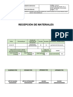 Procedimiento de Recepcion de Materiales