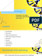 Recombinant DNA Technology: Presented To: Sir Ashfaq Presented By: Nasira Bashir Roll Number: 01