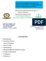 Formulation and Pharmacological Evaluation of Cissus Quadrangularis Herbal Gel For Wound Healing Activity