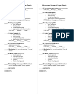 Modernism Research Paper Rubric