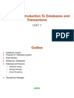 Chapter 1 Introduction To Databases and Transactions
