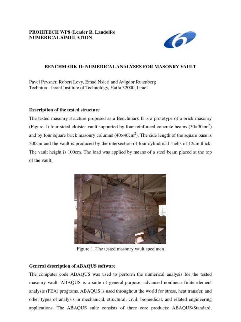Numerical Analysis of Masonry Vaults | PDF | Fracture | Stress (Mechanics)