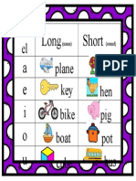 Long and Short Vowels Poster