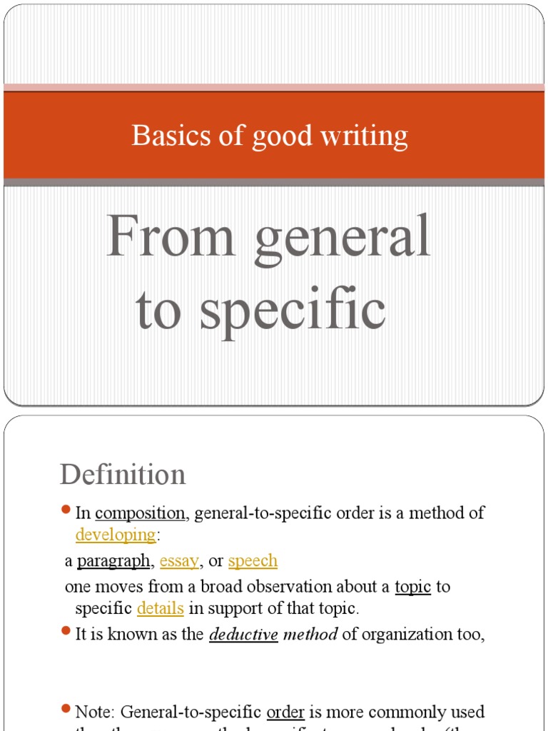 General-to-Specific Writing Guide | PDF | Essays | Hypothesis
