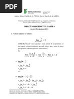 Exercícios de Limites - Parte 2 - RESOLUÇÃO