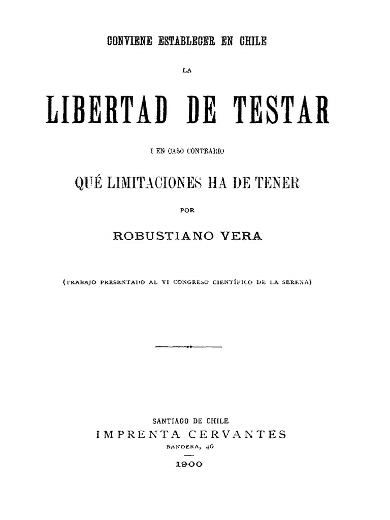 Robustiano Vera - Libertad de Testar | PDF