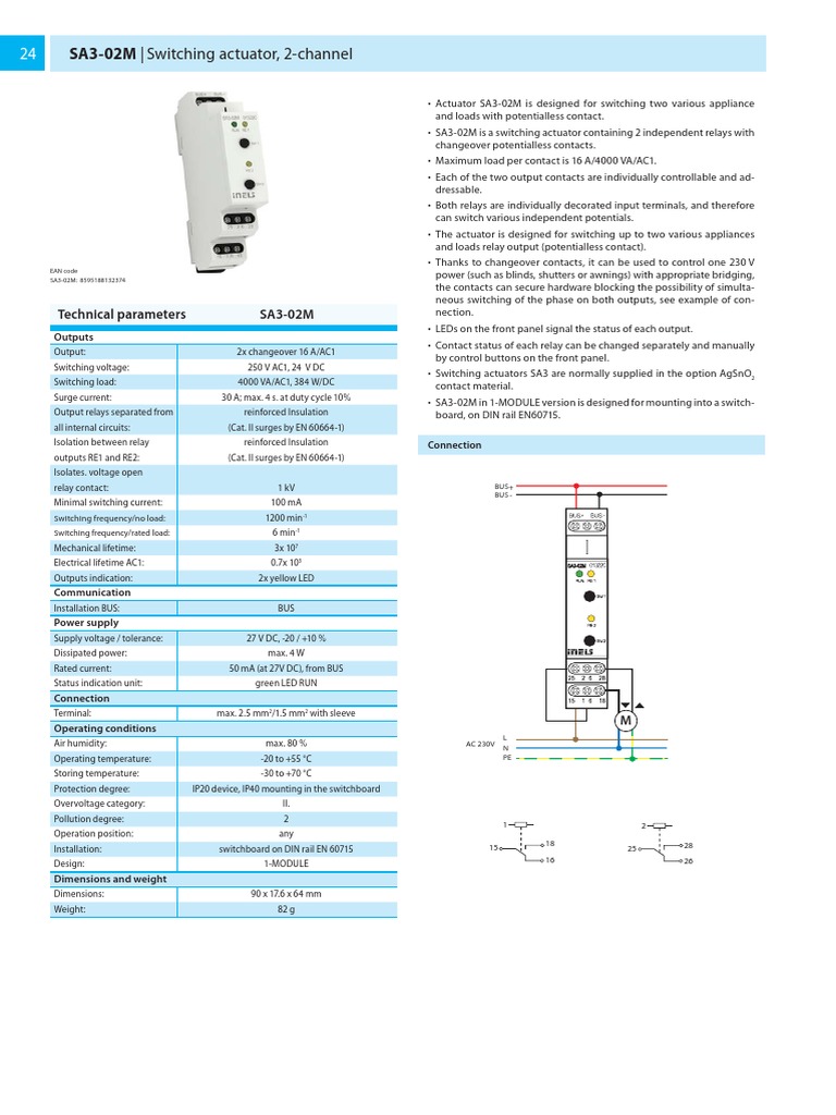 Switching Actuator, 2-Channel Switching Actuator, 4-Channel: SA3-02M ...