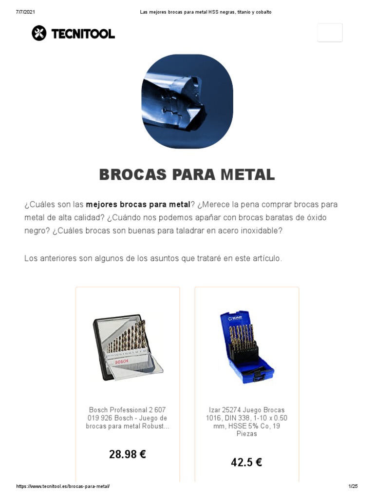 Brocas Avellanadoras HSS Para Desbarbar Y Taladrar Metal, Madera Y Plastico 89938698