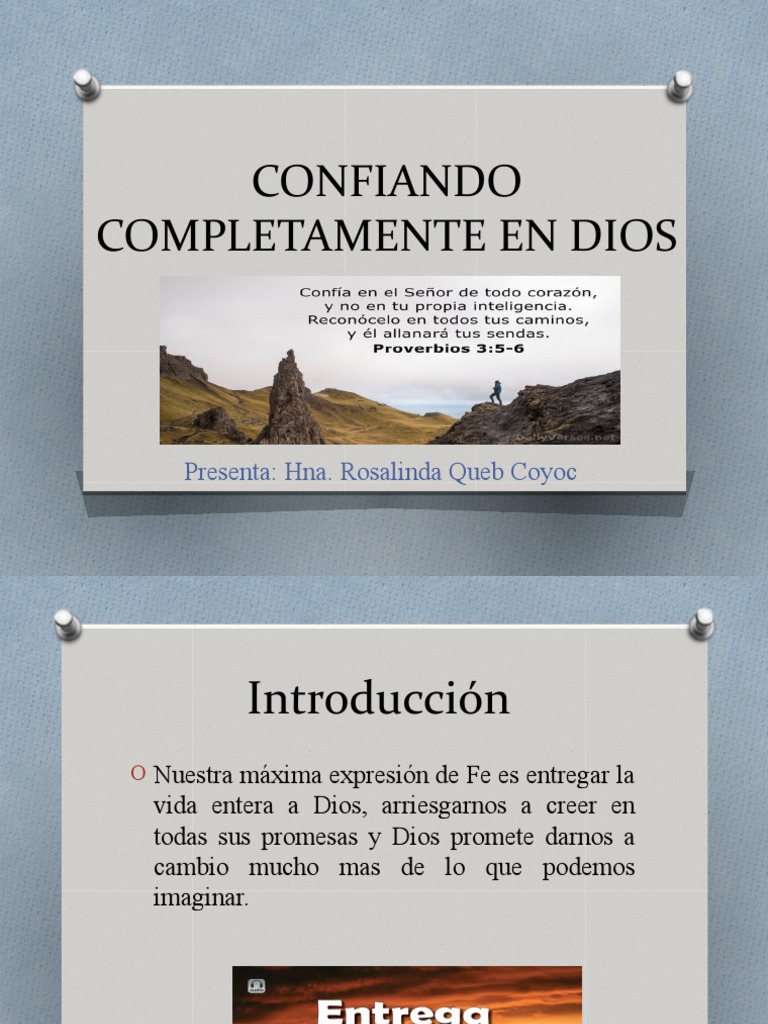 Fe y Confianza Plena en Dios | PDF