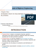 Fundamentals of Highway Engineering: Chapter One: Introduction To Transport System and Planning