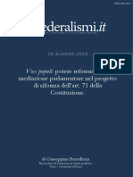 Vox Populi Potere Referendario e Mediazione Parlamentare Nel Progetto Di Riforma Dell'art. 71 Della Costituzione