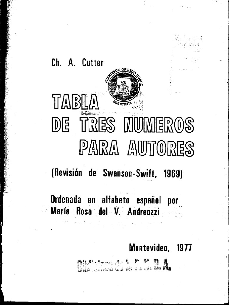 10 Tabla de Tres Numeros para Autores PDF Alfabeto Lingüística Foto Foto