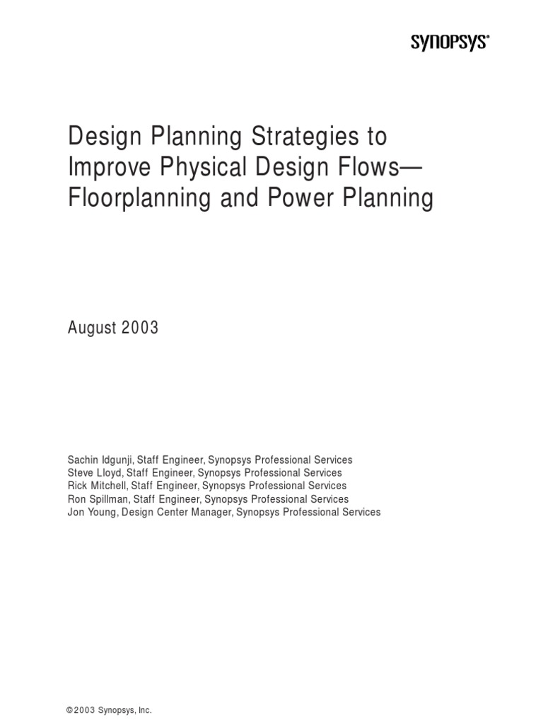 Design Planning Strategies To Improve Physical Design Flows Floorplanning and Power Planning